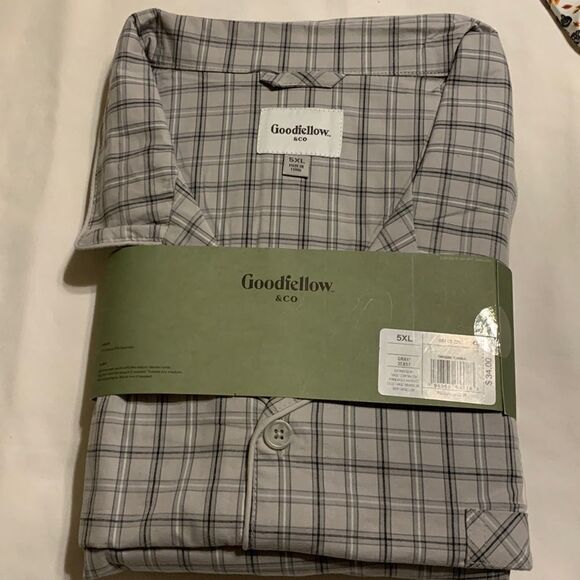 Goodfellow & Co. size 5XL gray two piece men's pajama set.  New unopened - Picture 1 of 7